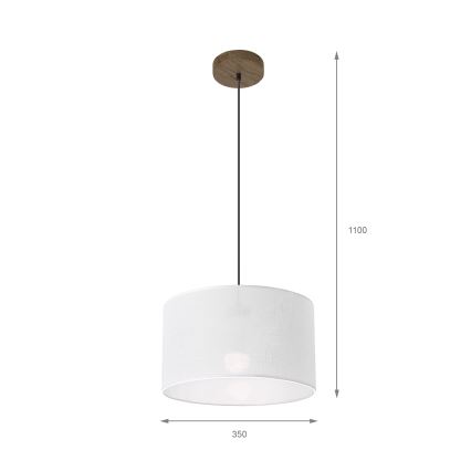 Brilagi - Candeeiro suspenso ANTHONY 1xE27/60W/230V carvalho/branco