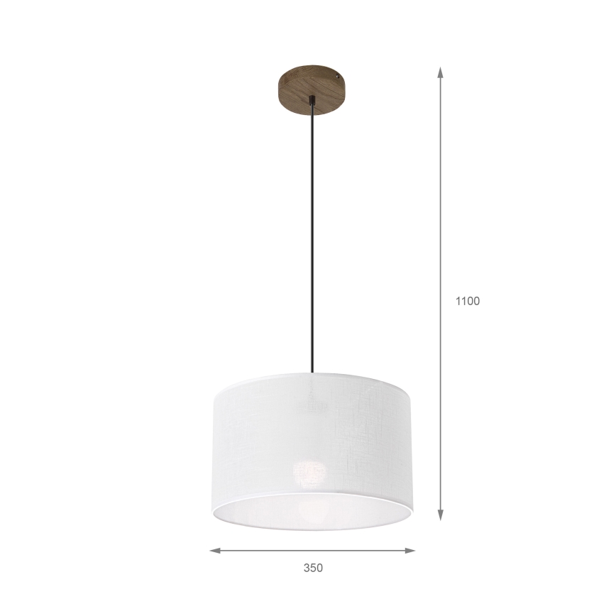 Brilagi - Candeeiro suspenso ANTHONY 1xE27/60W/230V carvalho/branco