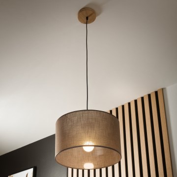 Brilagi - Candeeiro suspenso ANTHONY 1xE27/60W/230V carvalho/castanho