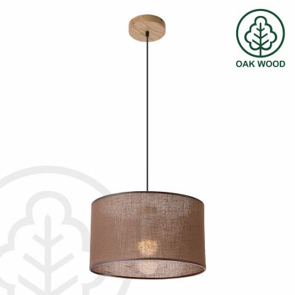 Brilagi - Candeeiro suspenso ANTHONY 1xE27/60W/230V carvalho/castanho