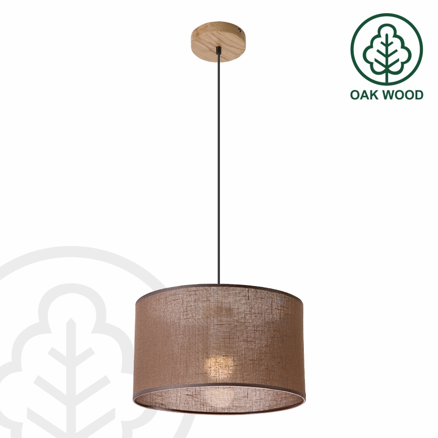 Brilagi - Candeeiro suspenso ANTHONY 1xE27/60W/230V carvalho/castanho