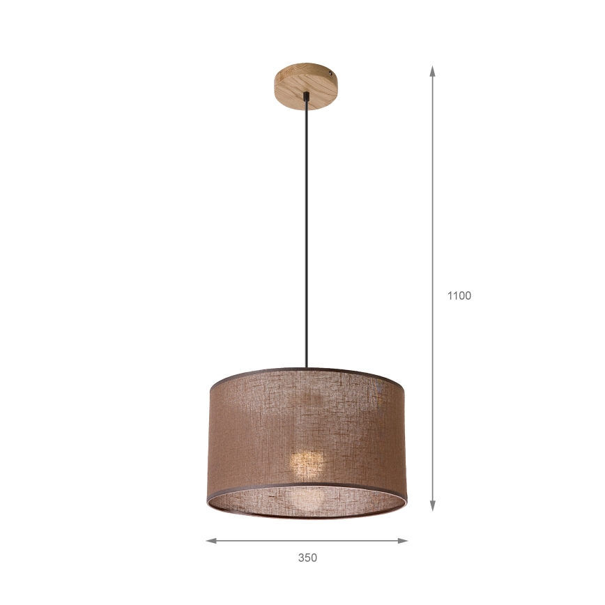 Brilagi - Candeeiro suspenso ANTHONY 1xE27/60W/230V carvalho/castanho