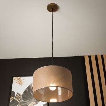 Brilagi - Candeeiro suspenso ANTHONY 1xE27/60W/230V carvalho/castanho