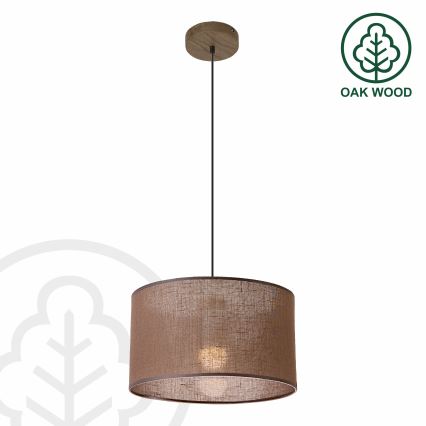 Brilagi - Candeeiro suspenso ANTHONY 1xE27/60W/230V carvalho/castanho