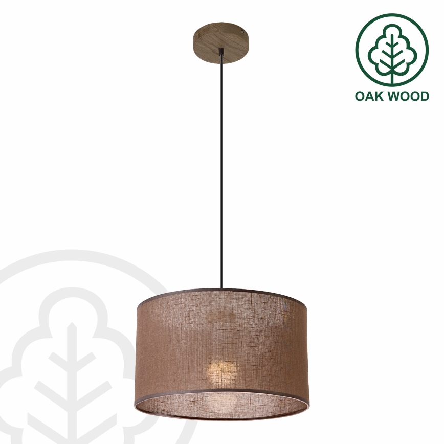 Brilagi - Candeeiro suspenso ANTHONY 1xE27/60W/230V carvalho/castanho
