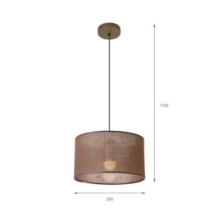 Brilagi - Candeeiro suspenso ANTHONY 1xE27/60W/230V carvalho/castanho