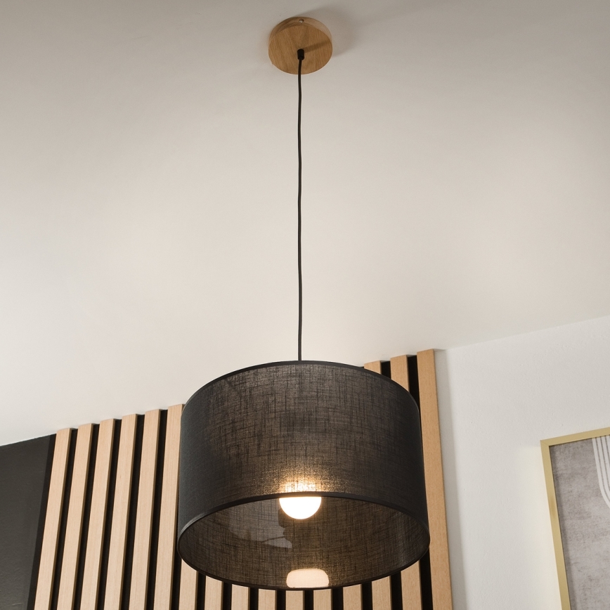 Brilagi - Candeeiro suspenso ANTHONY 1xE27/60W/230V carvalho/preto