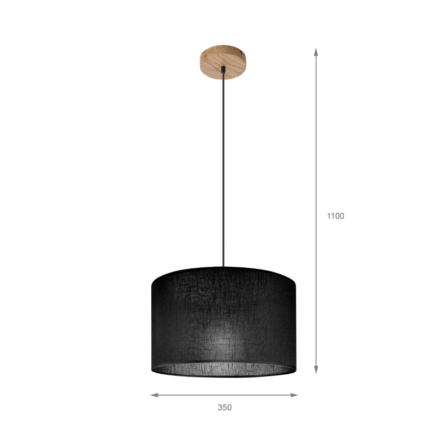 Brilagi - Candeeiro suspenso ANTHONY 1xE27/60W/230V carvalho/preto