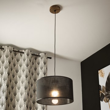 Brilagi - Candeeiro suspenso ANTHONY 1xE27/60W/230V carvalho/preto