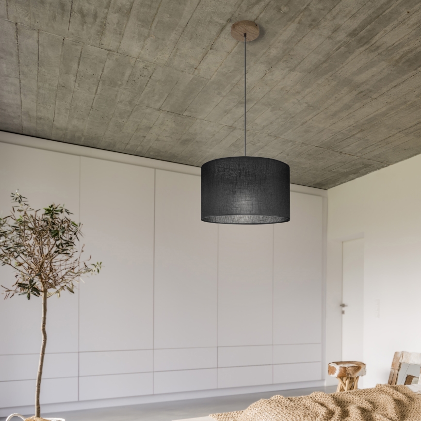 Brilagi - Candeeiro suspenso ANTHONY 1xE27/60W/230V carvalho/preto