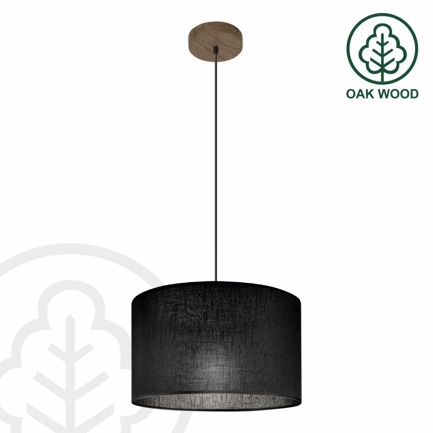 Brilagi - Candeeiro suspenso ANTHONY 1xE27/60W/230V carvalho/preto