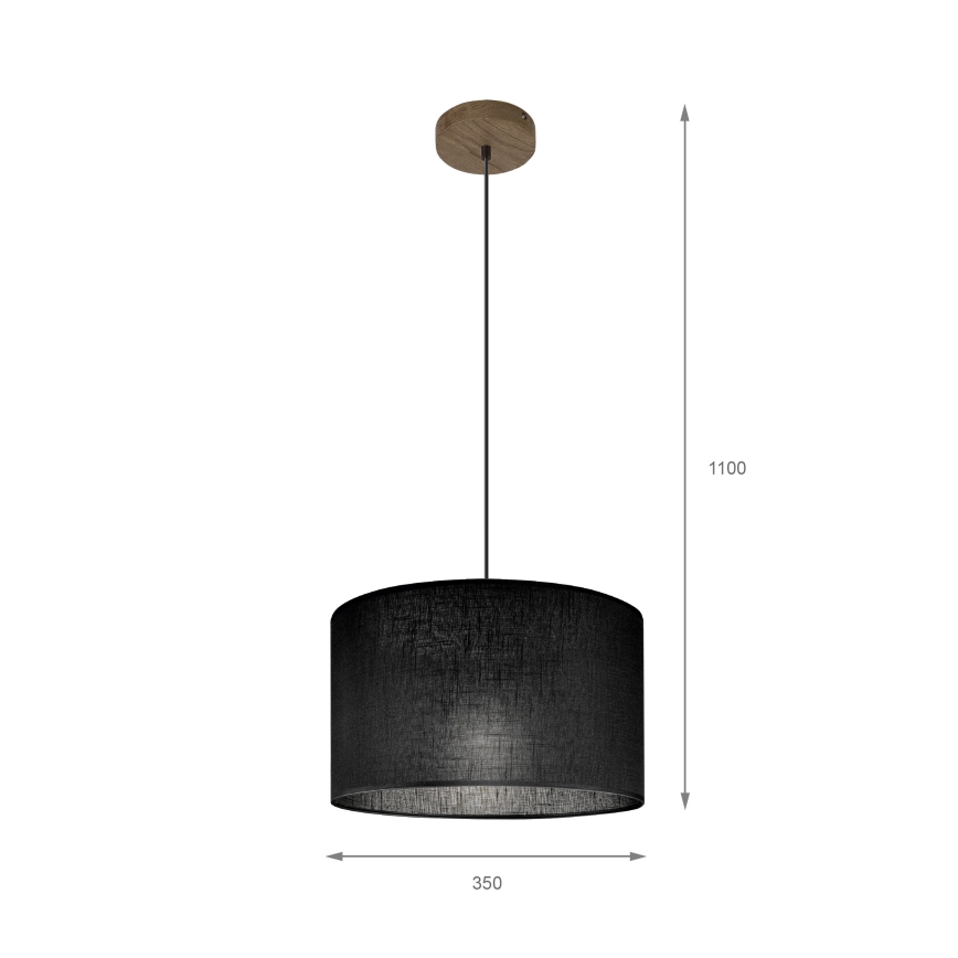 Brilagi - Candeeiro suspenso ANTHONY 1xE27/60W/230V carvalho/preto