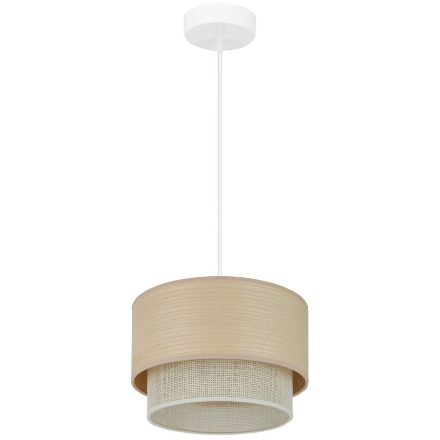 Brilagi - Candeeiro suspenso ARIZONA BOHO 1xE27/15W/230V diâmetro 25 cm bege/branco