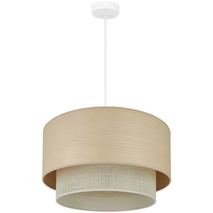 Brilagi - Candeeiro suspenso ARIZONA BOHO 1xE27/15W/230V diâmetro 45 cm bege/branco