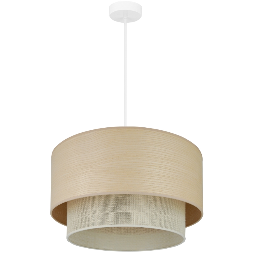 Brilagi - Candeeiro suspenso ARIZONA BOHO 1xE27/15W/230V diâmetro 45 cm bege/branco