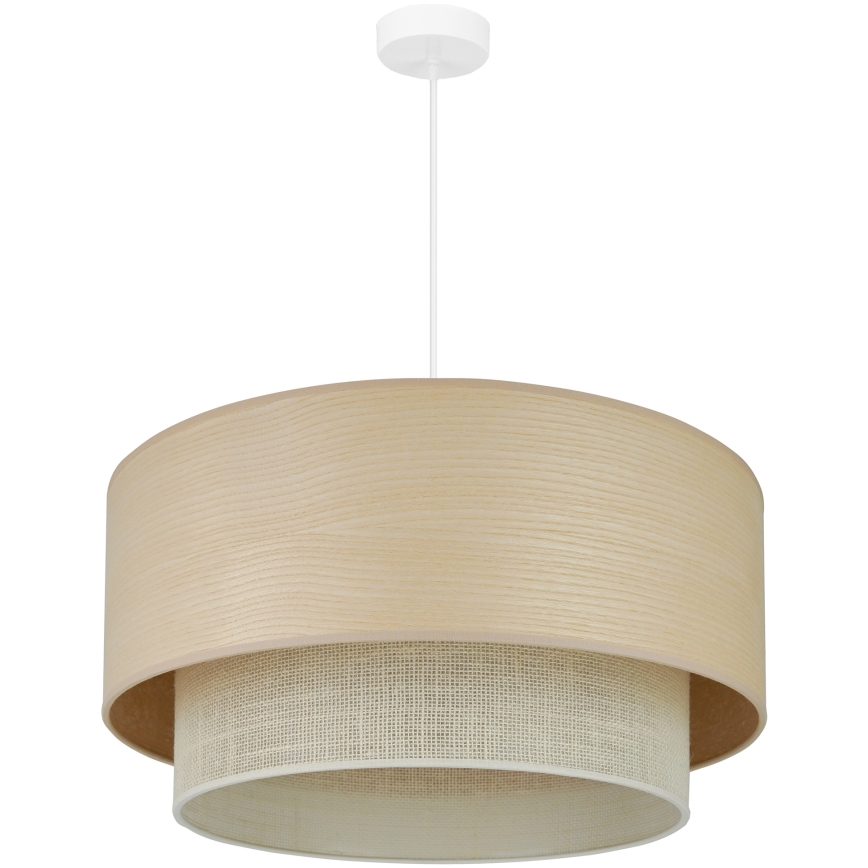 Brilagi - Candeeiro suspenso ARIZONA BOHO 1xE27/15W/230V diâmetro 60 cm bege/branco
