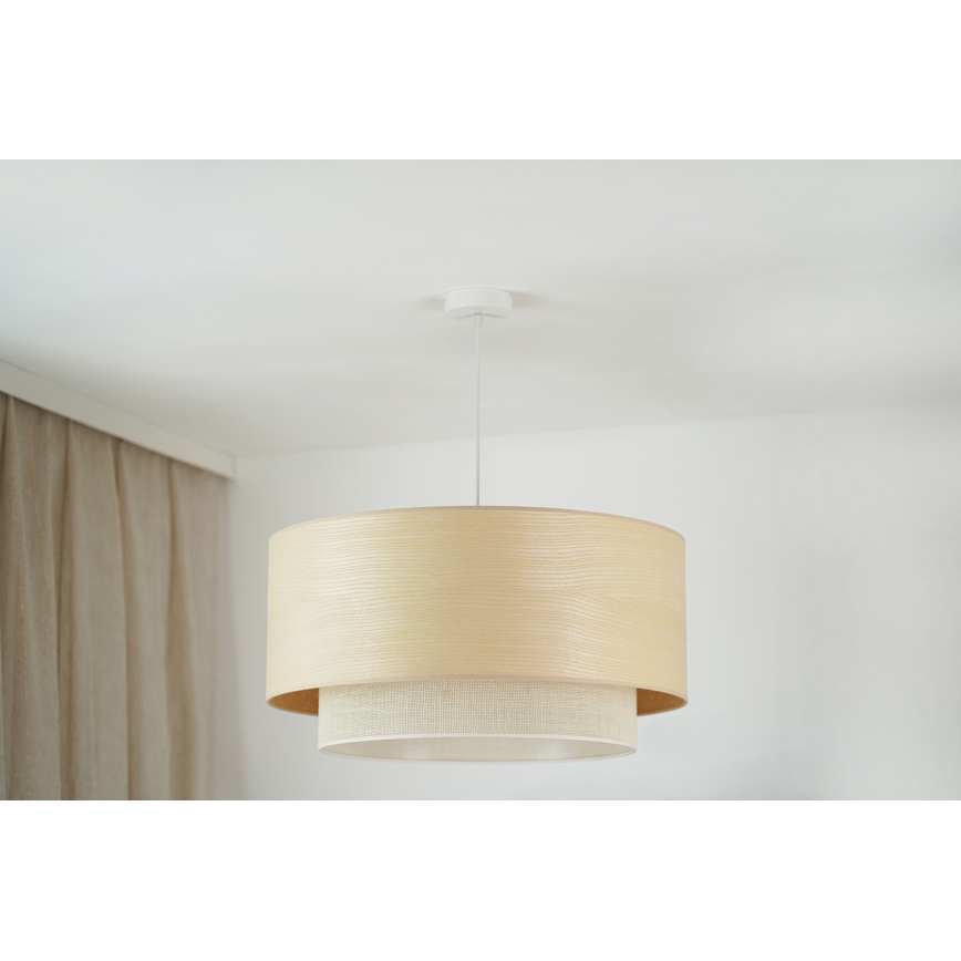Brilagi - Candeeiro suspenso ARIZONA BOHO 1xE27/15W/230V diâmetro 60 cm bege/branco