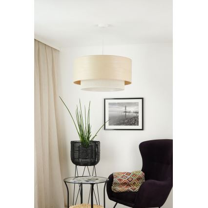 Brilagi - Candeeiro suspenso ARIZONA BOHO 1xE27/15W/230V diâmetro 60 cm bege/branco