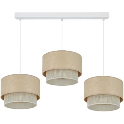 Brilagi - Candeeiro suspenso ARIZONA BOHO 3xE27/15W/230V bege/branco