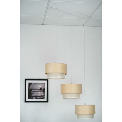 Brilagi - Candeeiro suspenso ARIZONA BOHO 3xE27/15W/230V bege/branco