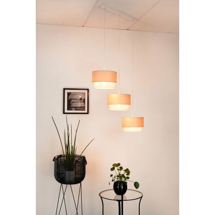 Brilagi - Candeeiro suspenso ARIZONA BOHO 3xE27/15W/230V bege/branco