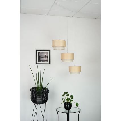 Brilagi - Candeeiro suspenso ARIZONA BOHO 3xE27/15W/230V bege/branco