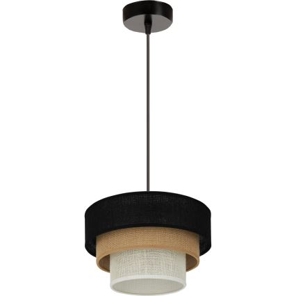 Brilagi - Candeeiro suspenso ASPEN LUNETA 1xE27/15W/230V diâmetro 25 cm preto/bege/creme