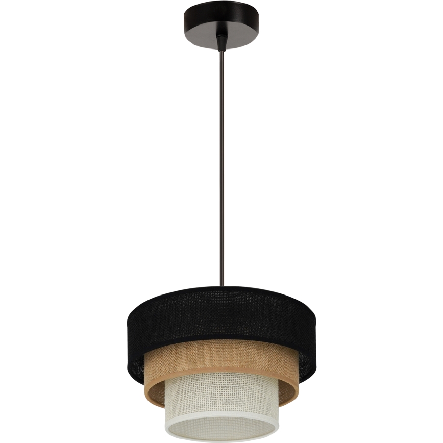 Brilagi - Candeeiro suspenso ASPEN LUNETA 1xE27/15W/230V diâmetro 25 cm preto/bege/creme