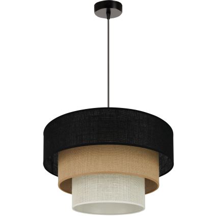 Brilagi - Candeeiro suspenso ASPEN LUNETA 1xE27/15W/230V diâmetro 45 cm preto/bege/creme