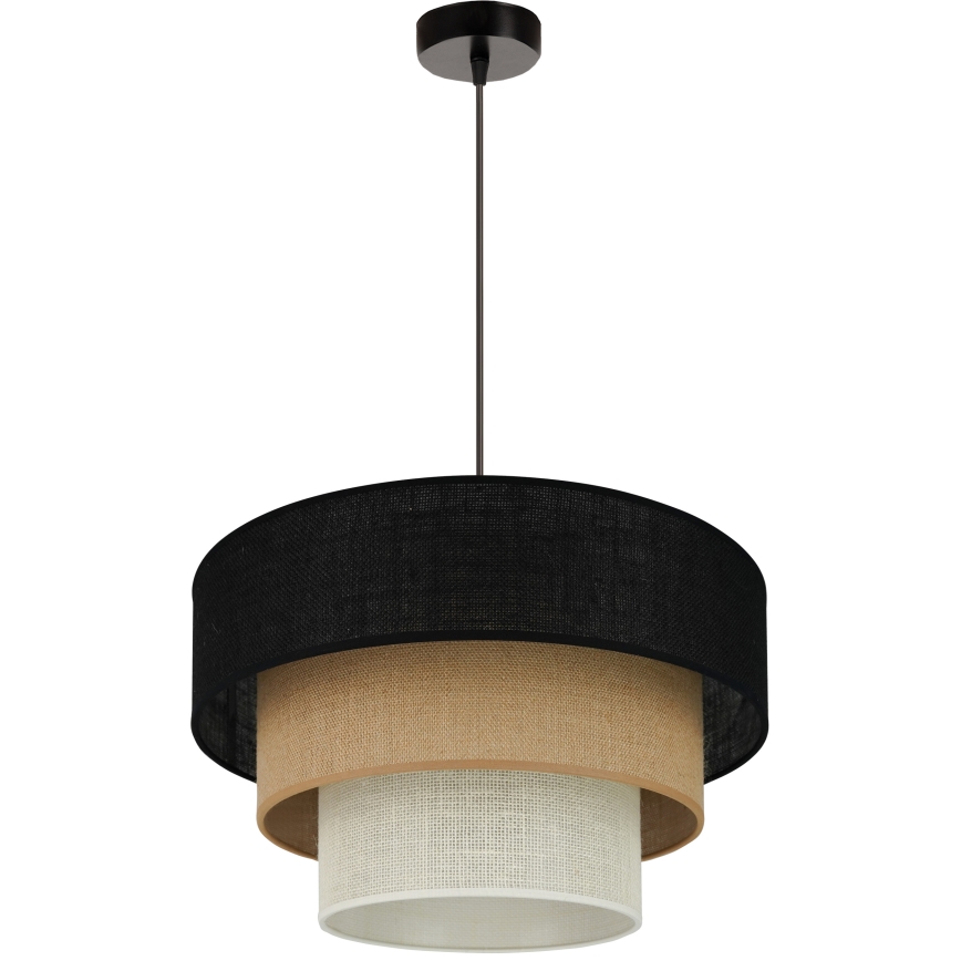 Brilagi - Candeeiro suspenso ASPEN LUNETA 1xE27/15W/230V diâmetro 45 cm preto/bege/creme