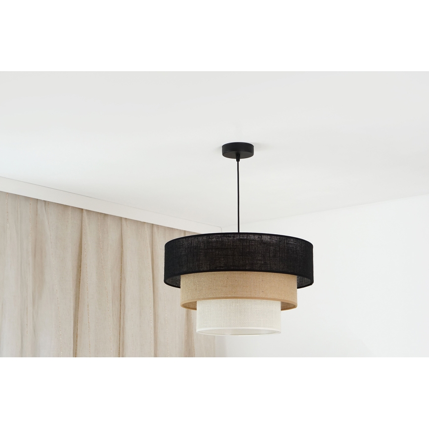 Brilagi - Candeeiro suspenso ASPEN LUNETA 1xE27/15W/230V diâmetro 45 cm preto/bege/creme