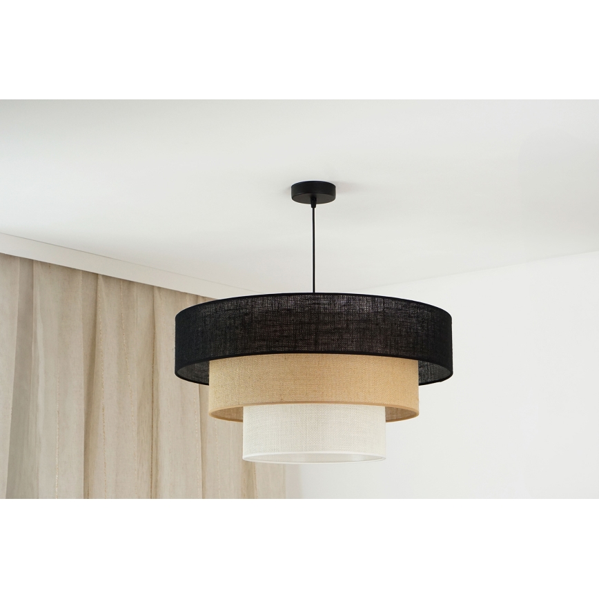 Brilagi - Candeeiro suspenso ASPEN LUNETA 1xE27/15W/230V diâmetro 60 cm preto/bege/creme