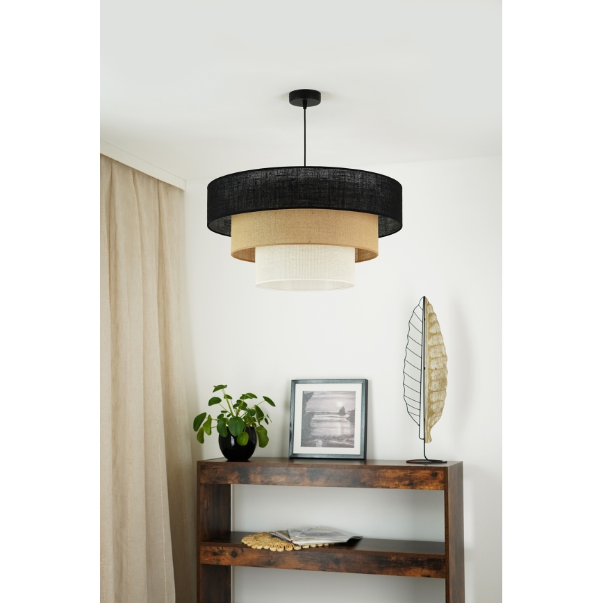 Brilagi - Candeeiro suspenso ASPEN LUNETA 1xE27/15W/230V diâmetro 60 cm preto/bege/creme