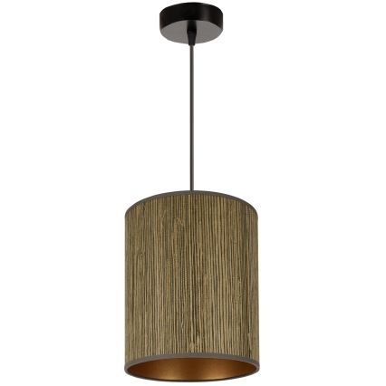 Brilagi - Candeeiro suspenso BOSTON ROLLER 1xE27/15W/230V diâmetro 21 cm palha castanho/dourado