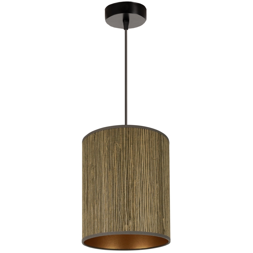 Brilagi - Candeeiro suspenso BOSTON ROLLER 1xE27/15W/230V diâmetro 21 cm palha castanho/dourado