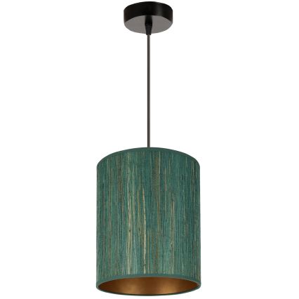 Brilagi - Candeeiro suspenso BOSTON ROLLER 1xE27/15W/230V diâmetro 21 cm palha verde/dourado