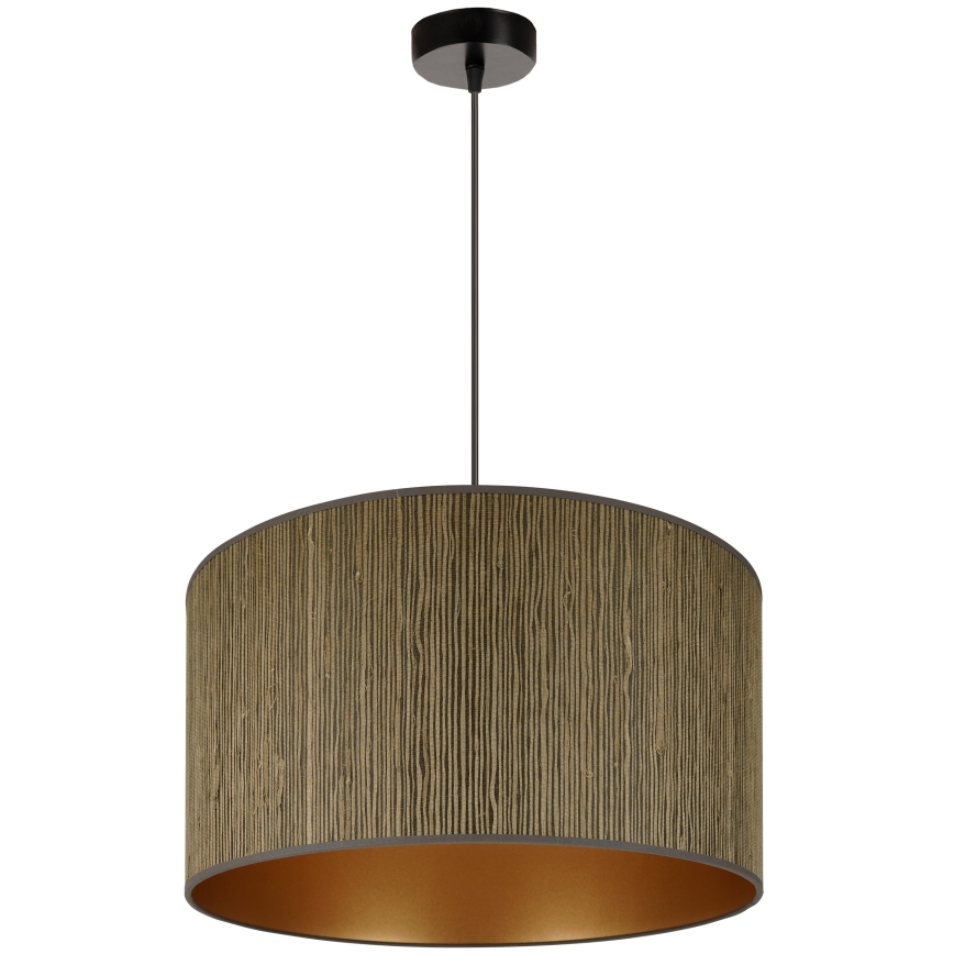 Brilagi - Candeeiro suspenso BOSTON ROLLER 1xE27/15W/230V diâmetro 45 cm palha castanho/dourado