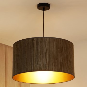 Brilagi - Candeeiro suspenso BOSTON ROLLER 1xE27/15W/230V diâmetro 45 cm palha castanho/dourado