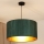 Brilagi - Candeeiro suspenso BOSTON ROLLER 1xE27/15W/230V diâmetro 45 cm palha verde/dourado