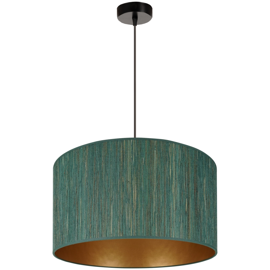 Brilagi - Candeeiro suspenso BOSTON ROLLER 1xE27/15W/230V diâmetro 45 cm palha verde/dourado