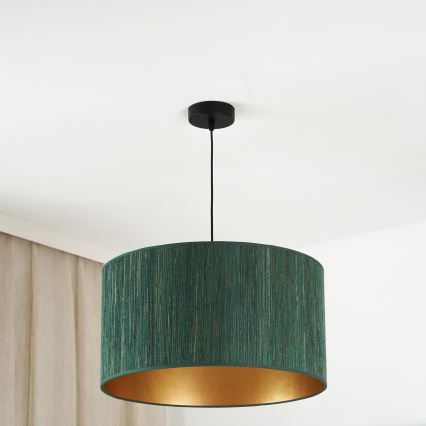 Brilagi - Candeeiro suspenso BOSTON ROLLER 1xE27/15W/230V diâmetro 45 cm palha verde/dourado