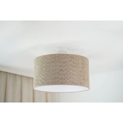 Brilagi - Candeeiro suspenso BOUCLE ROLLER 1xE27/15W/230V diâmetro 45 cm castanho