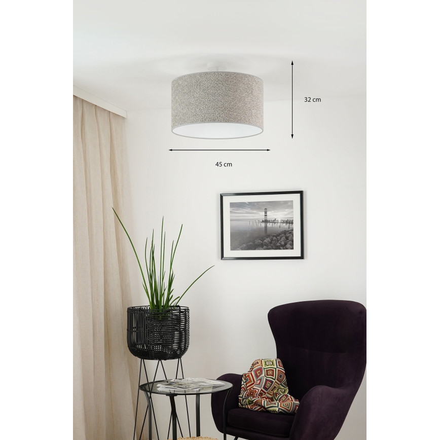 Brilagi - Candeeiro suspenso BOUCLE ROLLER 1xE27/15W/230V diâmetro 45 cm cinzento