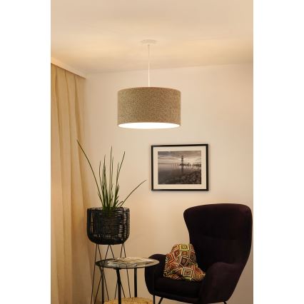 Brilagi - Candeeiro suspenso BOUCLE ROLLER 1xE27/15W/230V diâmetro 50 cm castanho