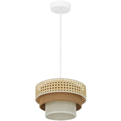 Brilagi - Candeeiro suspenso CEDAR LUNETA 1xE27/15W/230V diâmetro 25 cm bege/castanho/creme