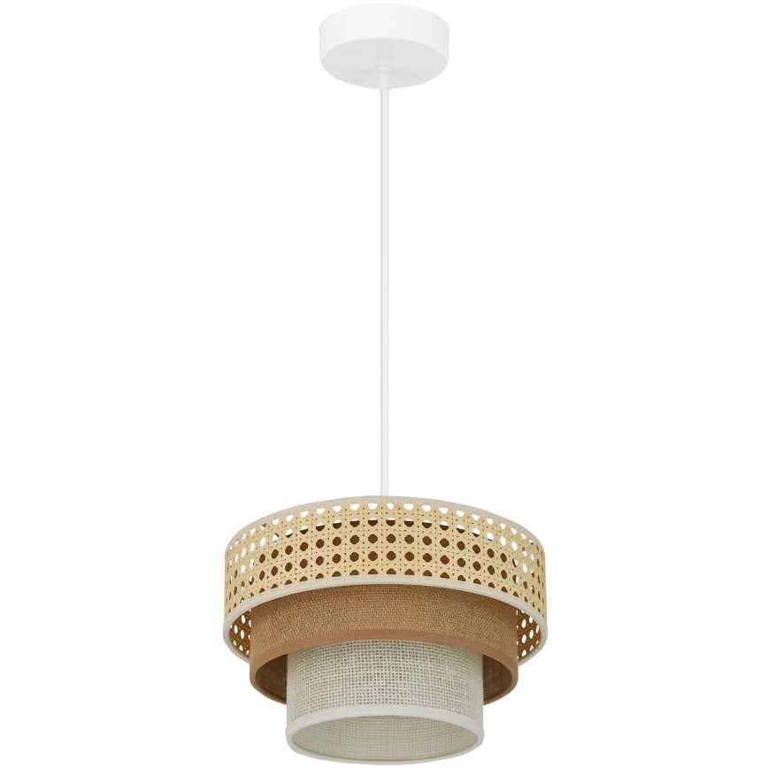 Brilagi - Candeeiro suspenso CEDAR LUNETA 1xE27/15W/230V diâmetro 25 cm bege/castanho/creme