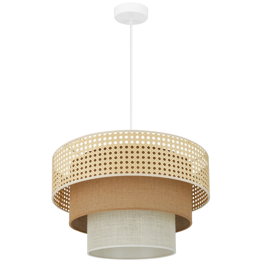 Brilagi - Candeeiro suspenso CEDAR LUNETA 1xE27/15W/230V diâmetro 45 cm bege/castanho/creme