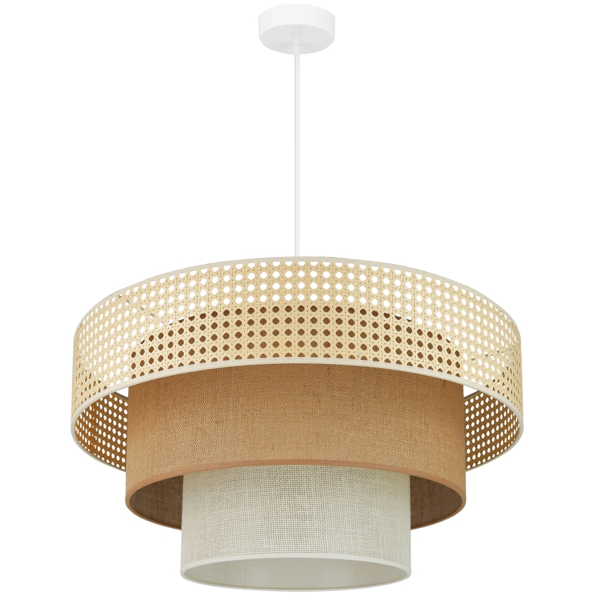 Brilagi - Candeeiro suspenso CEDAR LUNETA 1xE27/15W/230V diâmetro 60 cm bege/castanho/creme
