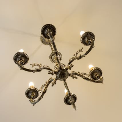 Brilagi - Candeeiro suspenso CLASSIC 6xE14/60W/230V latão