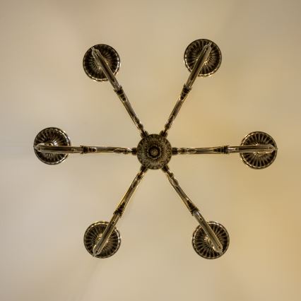 Brilagi - Candeeiro suspenso CLASSIC 6xE14/60W/230V latão